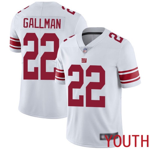 Youth New York Giants 22 Wayne Gallman White Vapor Untouchable Limited Player Football NFL Jersey